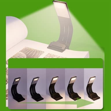 Boglampe med 3 justerbare lystilstande og USB-opladning