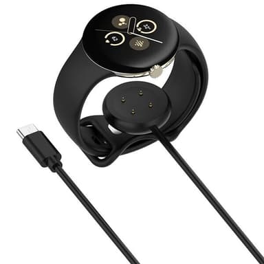 Opladningskabel med USB-C og magnetisk stik til Fitbit Ace LTE og Google Pixel Watch
