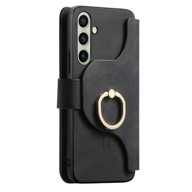 SKALO Samsung A26 5G 2-in-1 Magnet PU-Læder Ring Flip Cover - Sort
