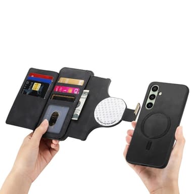 SKALO Samsung A26 5G 2-in-1 Magnet PU-Læder Ring Flip Cover - Sort