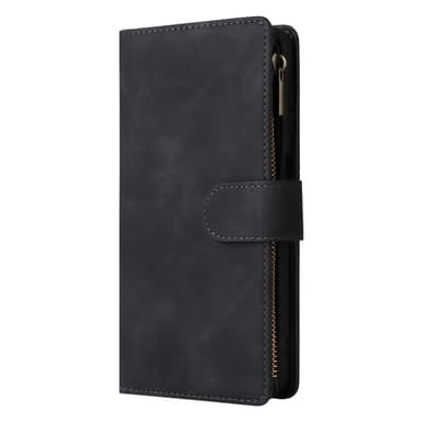SKALO Samsung A36 5G Zipper PU-læder Flip Cover - Sort