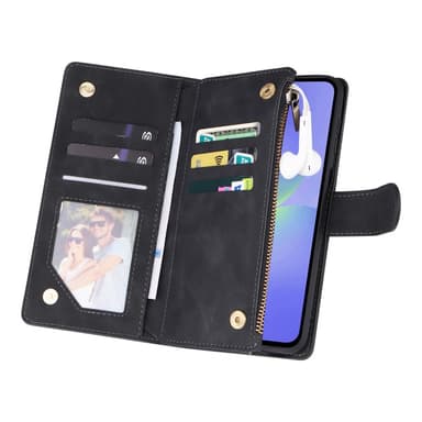 SKALO Samsung A36 5G Zipper PU-læder Flip Cover - Sort