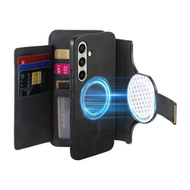 SKALO Samsung A26 5G 2-in-1 Magnet PU-Læder Ring Flip Cover - Sort