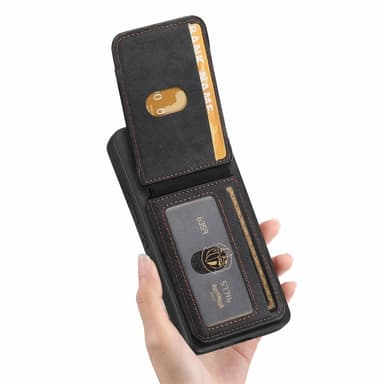 SKALO Xiaomi 15 2-i-1 Magnetisk Kortholder Cover - Sort
