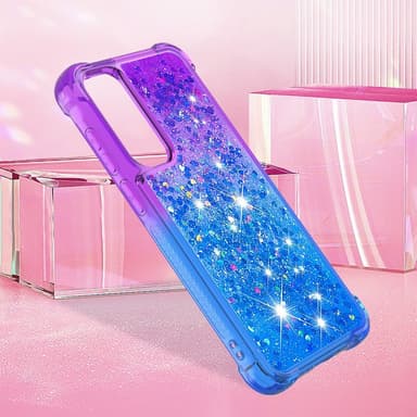 SKALO Samsung A36 5G Kviksand Glitter Cover - Lilla-Blå