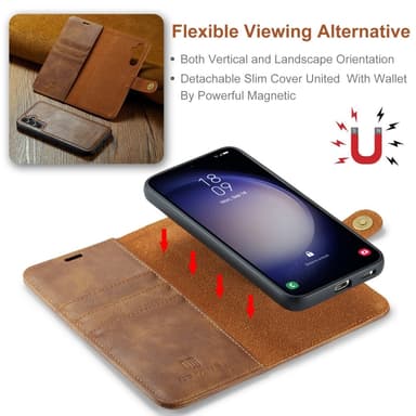 DG MING Samsung A36 5G 2-i-1 Magnet Flip Cover - Brun