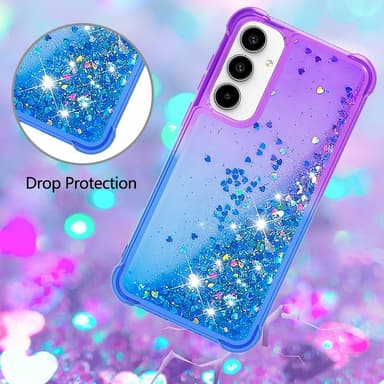 SKALO Samsung A36 5G Kviksand Glitter Cover - Lilla-Blå