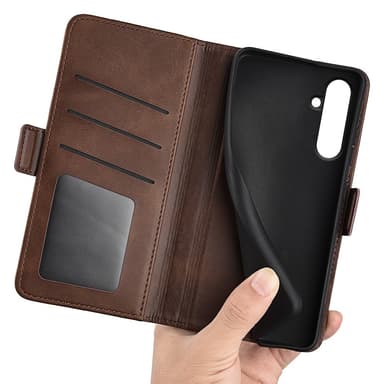SKALO Samsung A26 5G Premium ID Flip Cover - Brun
