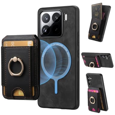 SKALO Xiaomi 15 2-i-1 Magnetisk Kortholder Cover - Sort