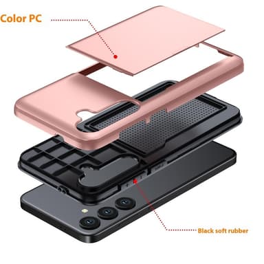 SKALO Samsung A36 5G Armor Kortholder Cover - Sort