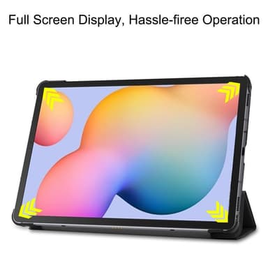Trifoldet stativetui til Samsung Galaxy Tab S6 Lite - Sort