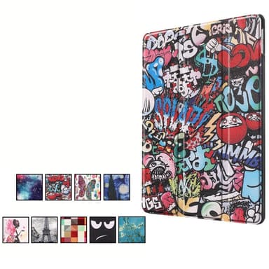 Apple iPad 10.2 Trifoldet Stativ Tablet-Taske - Graffiti Mønster