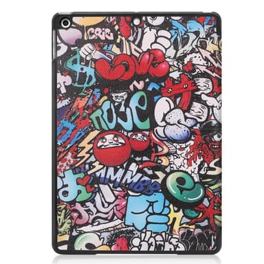 Apple iPad 10.2 Trifoldet Stativ Tablet-Taske - Graffiti Mønster