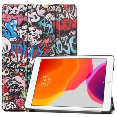 Apple iPad 10.2 Trifoldet Stativ Tablet-Taske - Graffiti Mønster