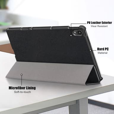 Trifoldet stativdæksel til Lenovo Tab P11 - Sort