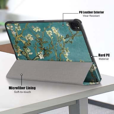 Til iPad Pro 11 2021/2020 Trifoldet stativ-tabletetui - Blossom