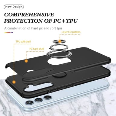 Til Samsung Galaxy A26 5G Hybrid Cover med Roterbar Ringholder