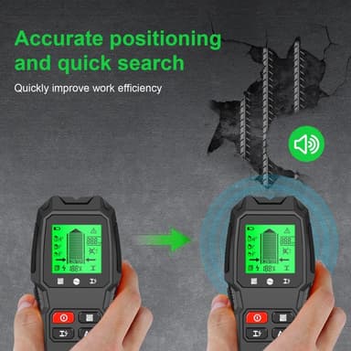 5 i 1 LCD Wall Stud Finder Edge Center Træstrøm Metal AC Live Wire Detektor