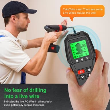 5 i 1 LCD Wall Stud Finder Edge Center Træstrøm Metal AC Live Wire Detektor