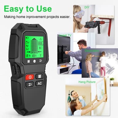 5 i 1 LCD Wall Stud Finder Edge Center Træstrøm Metal AC Live Wire Detektor