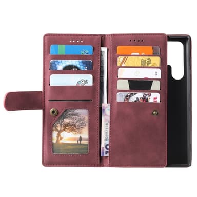 Til Samsung Galaxy S25 Ultra 5G Etui med Lynlåslomme og 9 Kortlommer
