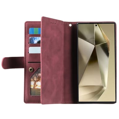 Til Samsung Galaxy S25 Ultra 5G Etui med Lynlåslomme og 9 Kortlommer