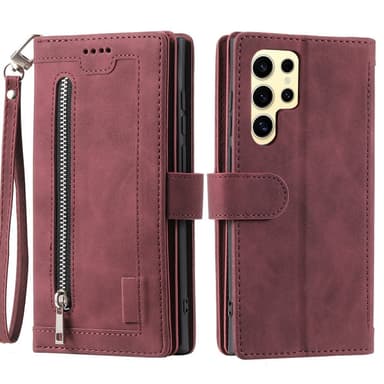 Til Samsung Galaxy S25 Ultra 5G Etui med Lynlåslomme og 9 Kortlommer