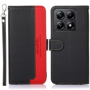 KHAZNEH Pung etui til Xiaomi 14T Pro - Sort-rød