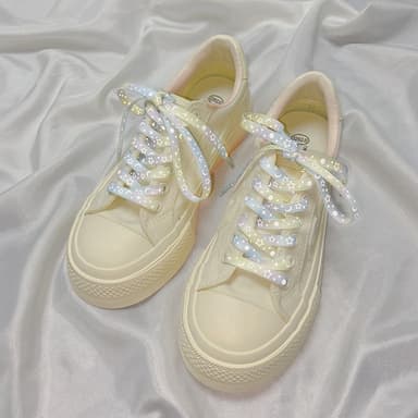 140 cm reflekterende snørebånd til sneakers Lærredssko Basketballsko mm - White Star
