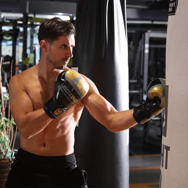 WOSWEIR 1 par 12 oz boksehandsker Kickboxing træning for voksne - Rød/guld