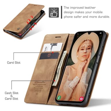CASEME Retro Pung Taske til Samsung Galaxy A16 - Brun