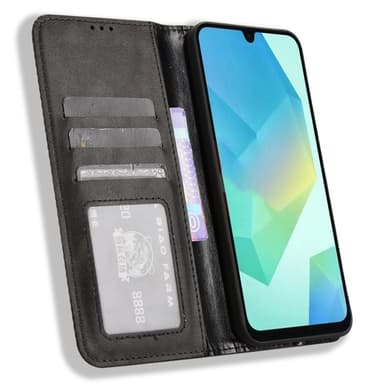 Wallet Stand Flip-telefonetui til Samsung Galaxy A16 5G / A16 4G - Sort