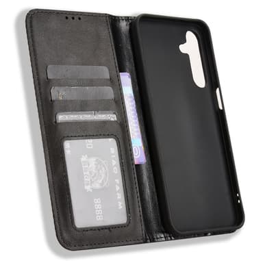 Wallet Stand Flip-telefonetui til Samsung Galaxy A16 5G / A16 4G - Sort