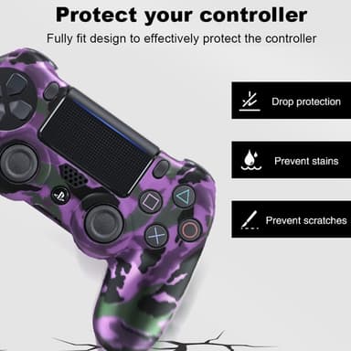 Etui til Sony PlayStation 4 Pro Slim PS4 Anti-Slip Silikone Skin Cover - Flower Skull