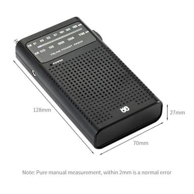 Fuld kanal dual band radio FM/AM bærbar radio, batteridrevet