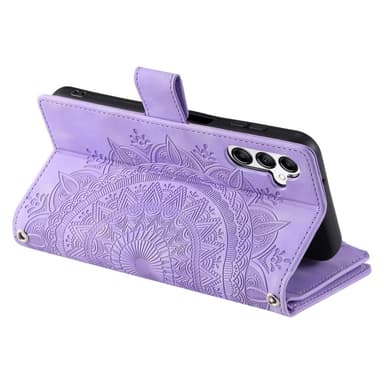 Til Samsung Galaxy A56 tegnebogscover Cover Shell Mandala Blomstermønster - Lilla