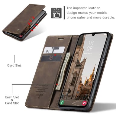 CASEME Retro Pung Taske til Samsung Galaxy A16 - Coffee