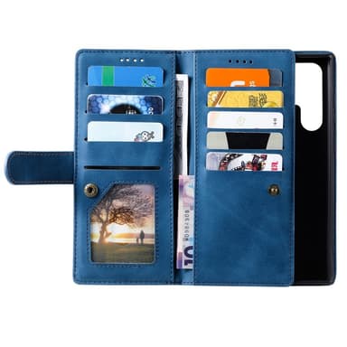 Til Samsung Galaxy S25 Ultra 5G Etui med Lynlåslomme og 9 Kortlommer
