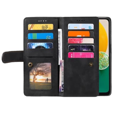 Til Samsung Galaxy A26 5G Etui med Lynlåslomme og 9 Kortlommer