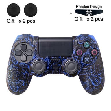 Etui til Sony PlayStation 4 Pro Slim PS4 Anti-Slip Silikone Skin Cover - Blue Phoenix Feather