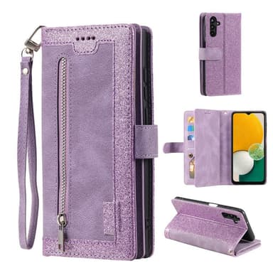 Til Samsung Galaxy A26 5G Etui med Lynlåslomme og 9 Kortlommer