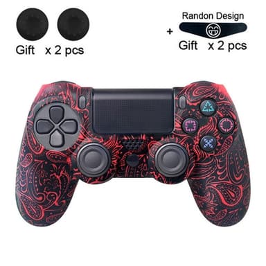 Etui til Sony PlayStation 4 Pro Slim PS4 Anti-Slip Silikone Skin Cover - Red Phoenix Feather