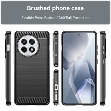 Telefoncover TPU Shell Bagcover Carbon OnePlus 13R - Sort