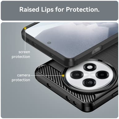 Telefoncover TPU Shell Bagcover Carbon OnePlus 13R - Sort