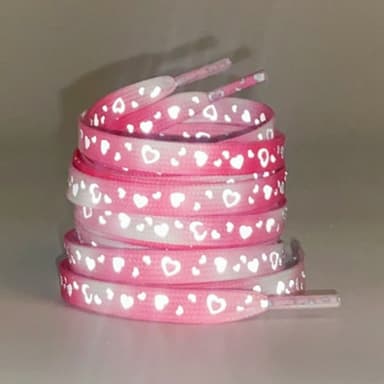 140 cm reflekterende snørebånd til sneakers Lærredssko Basketballsko mm - Red Pink Heart