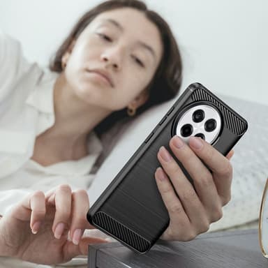 Telefoncover TPU Shell Bagcover Carbon OnePlus 13R - Sort