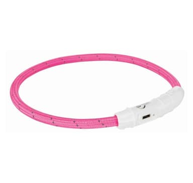 Sikkerhedskrave blitz lysring usb m-l 45cm/7mm pink, Trixie