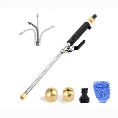 Jet Power Washer Højtryksrenser til haveslange 2 dyser 3/4"" Sort