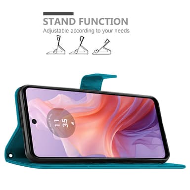 Motorola Moto E14 Pungetui Cover Blomster (Blå)