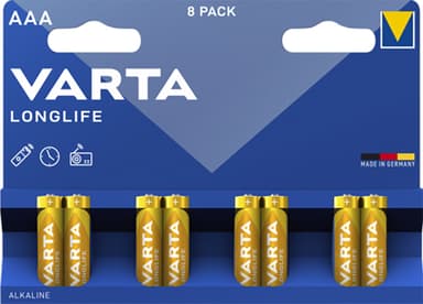Varta Longlife AAA-batterier (8-pak)